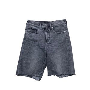 Express Bermuda High Rise Jean Shorts Women's Size 10 Stretch Black Denim Wash